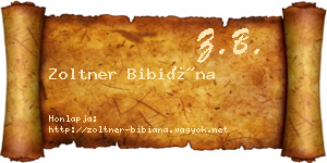 Zoltner Bibiána névjegykártya
